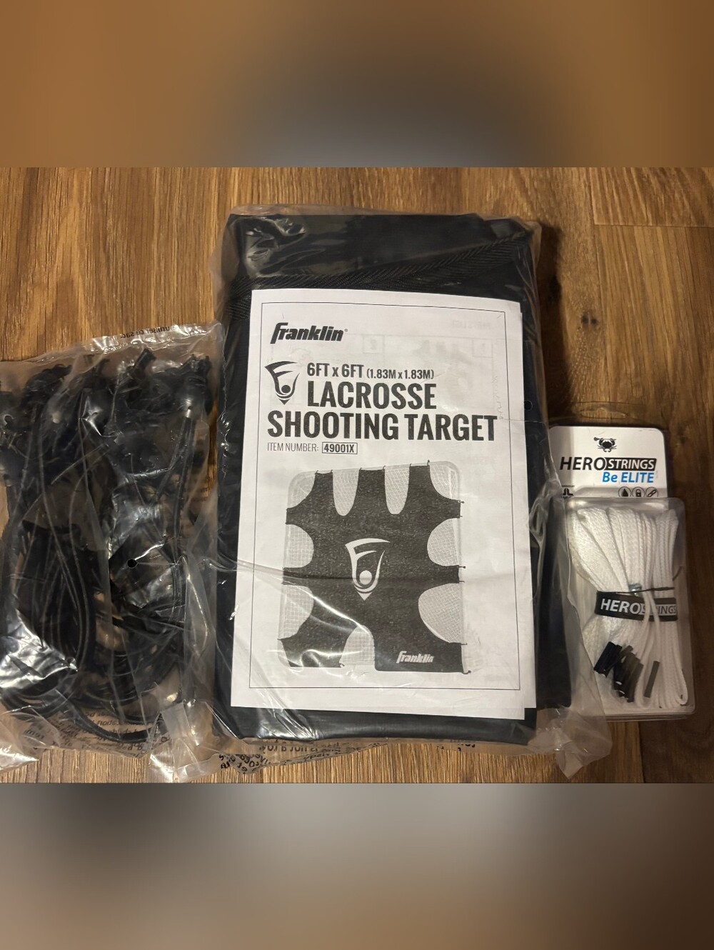 Lacrosse Black Shooting Target with White Replacement Strings